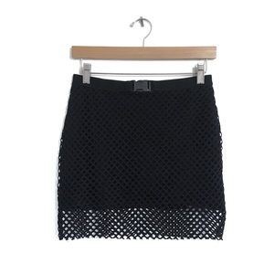 Seek The Label fishnet mesh buckle mini skirt